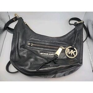 Michael Kors Black Pebbled Leather Hobo Handbag